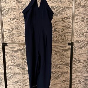 Adelyn Rae Midnight Blue Halter Jumpsuit